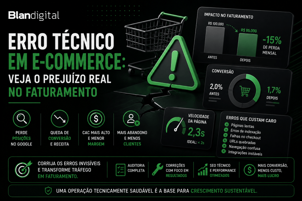 Erro tecnico em e-commerce: veja o prejuizo real no faturamento